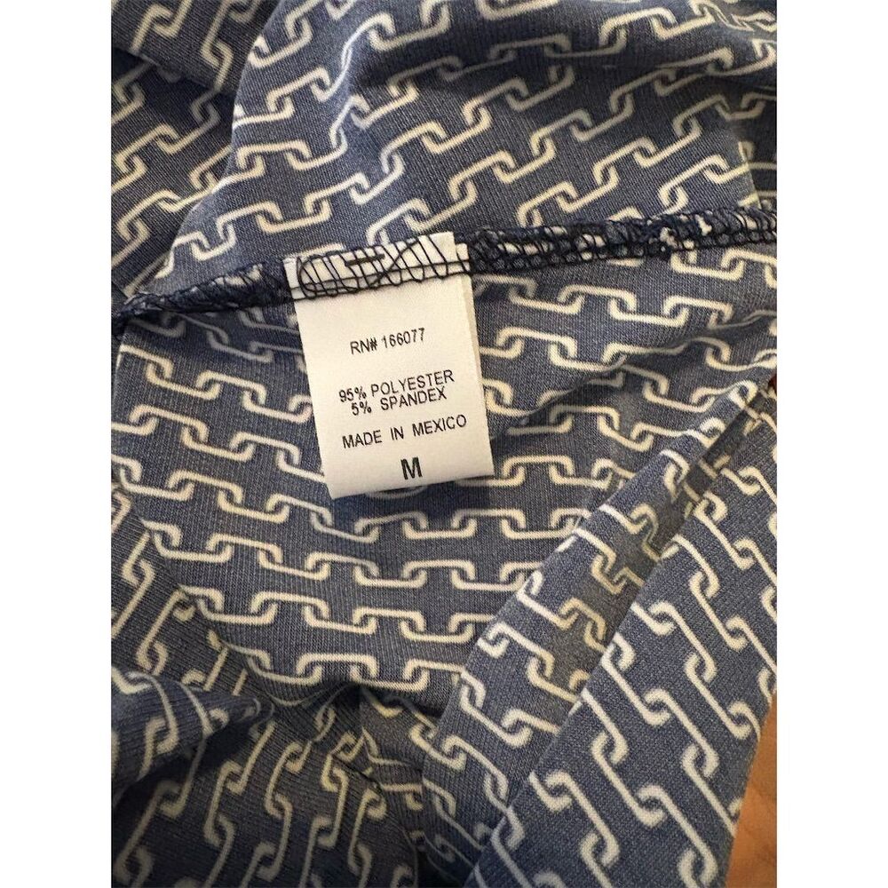 LunaChix Women's Blue Chain Print Bell Sleeve Tunic Dress Casual, sz M - Picture 8 of 9